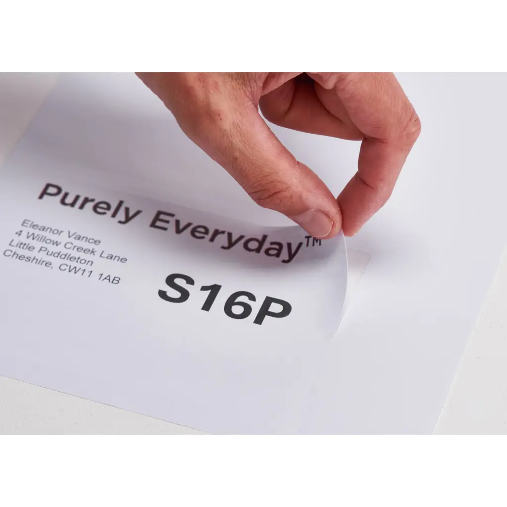 Purely Everyday A4 Single Integrated Label S16P One Integral Hotmelt Label Perforated 150 x 101mm White (Pack 1000)