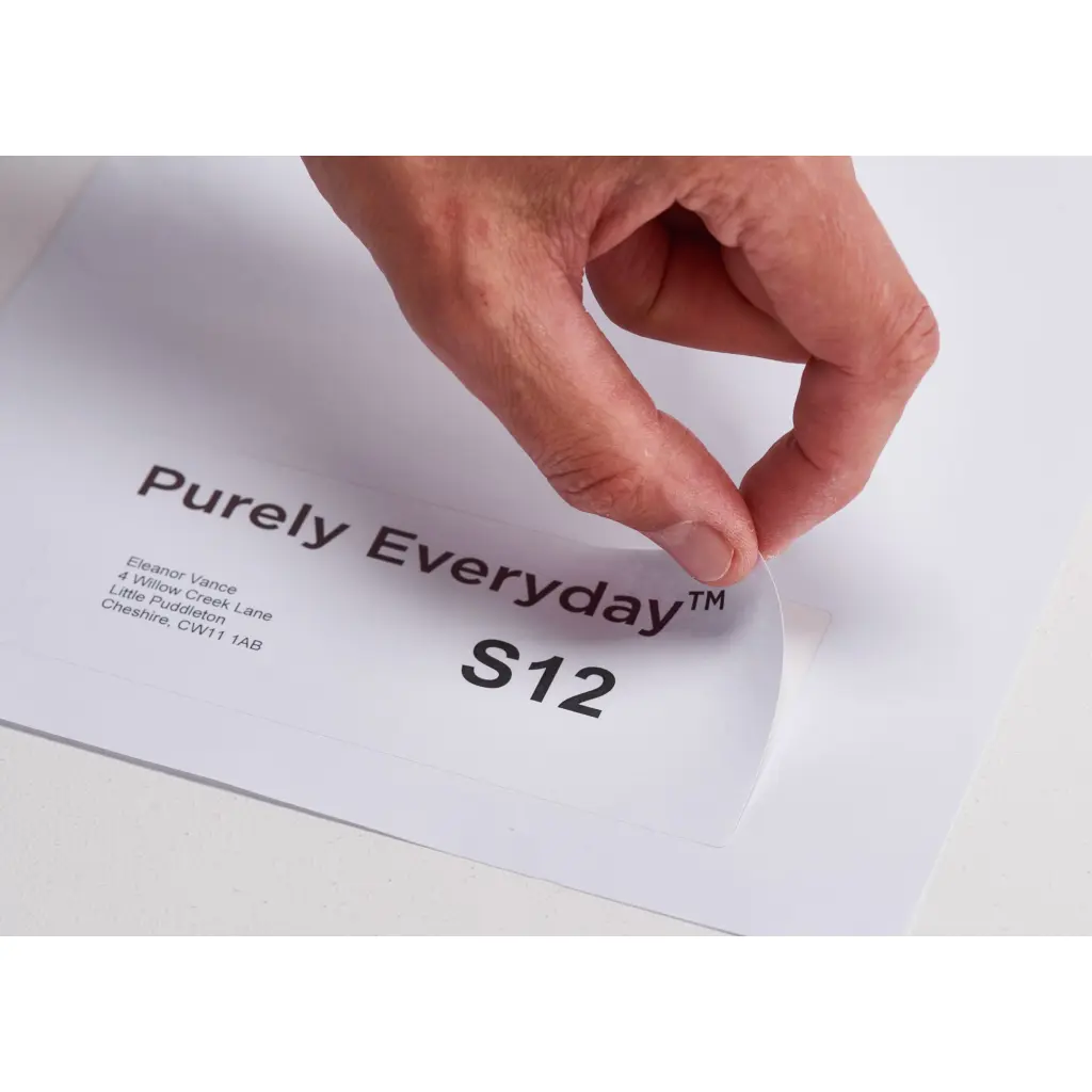 Purely Everyday A4 Single Integrated Label S12 One Integral Hotmelt Label 140 x 60mm White (Pack 1000)