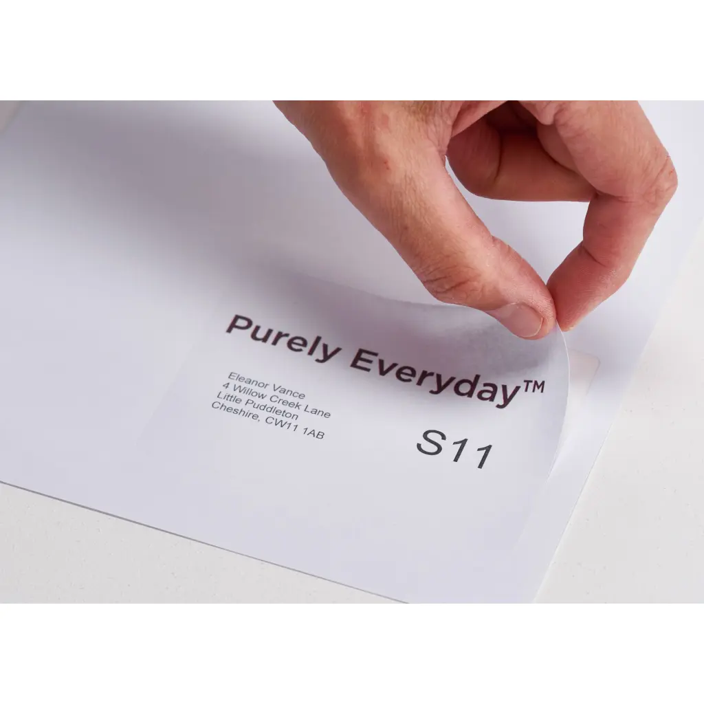 Purely Everyday A4 Single Integrated Label S11 One Integral Hotmelt Label 110 x 80mm White (Pack 1000)