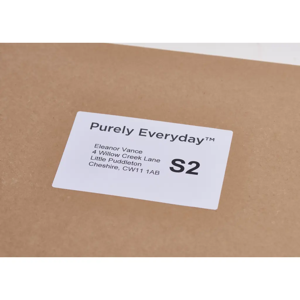 Purely Everyday A4 Single Integrated Label S2 One Integral Hotmelt Label 110 x 76mm White (Pack 1000)