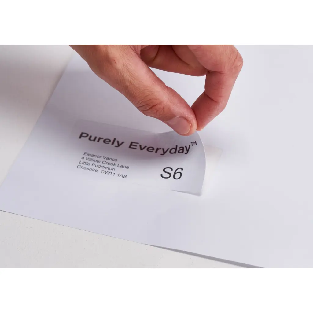 Purely Everyday A4 Single Integrated Label S6 One Integral Hotmelt Label 100 x 45mm White (Pack 1000)