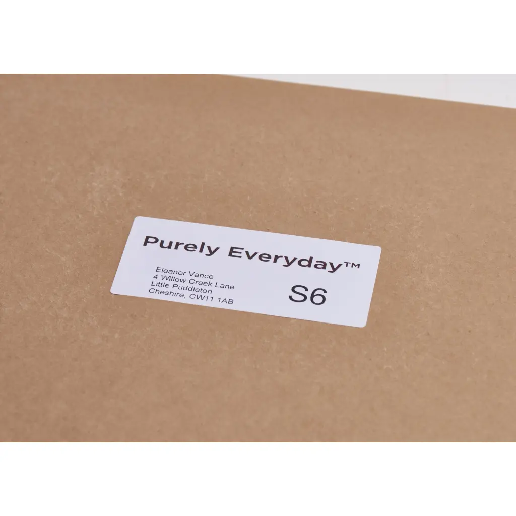 Purely Everyday A4 Single Integrated Label S6 One Integral Hotmelt Label 100 x 45mm White (Pack 1000)