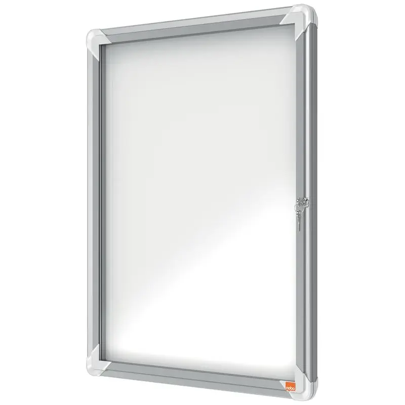 Nobo Premium Plus Outdoor Lockable Magnetic Whiteboard Display Case Aluminium Frame 4 x A4 White 494x668mm 1902577