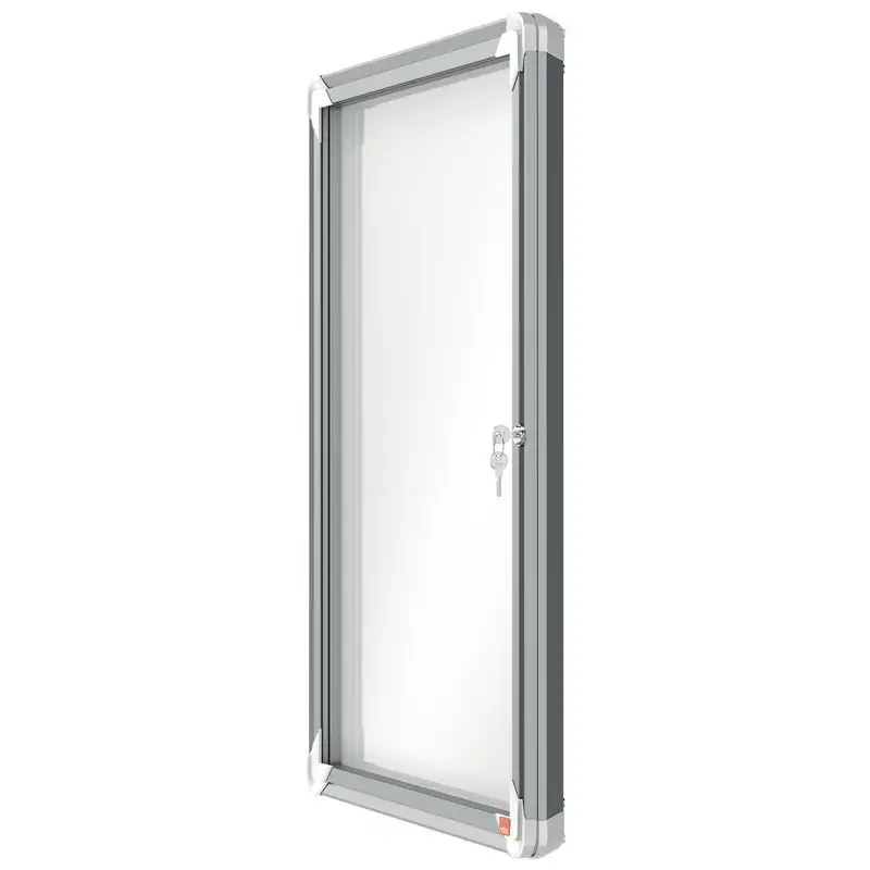 Nobo Premium Plus Outdoor Lockable Magnetic Whiteboard Display Case Aluminium Frame 4 x A4 White 494x668mm 1902577