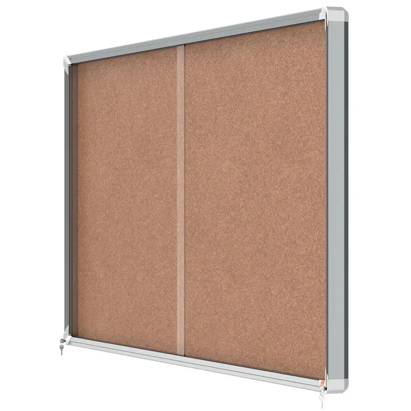 Nobo Premium Plus Cork Lockable Noticeboard Display Case 27 x A4 2000x970mm 1915333