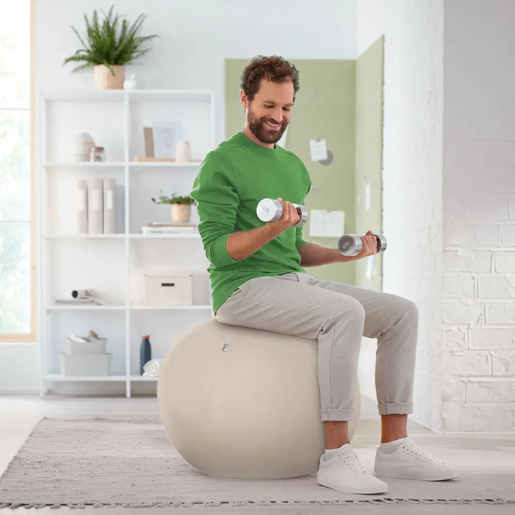 Leitz Ergo Active Sitting Ball 75cm Anti-Roll-Away Light Grey - 65430085