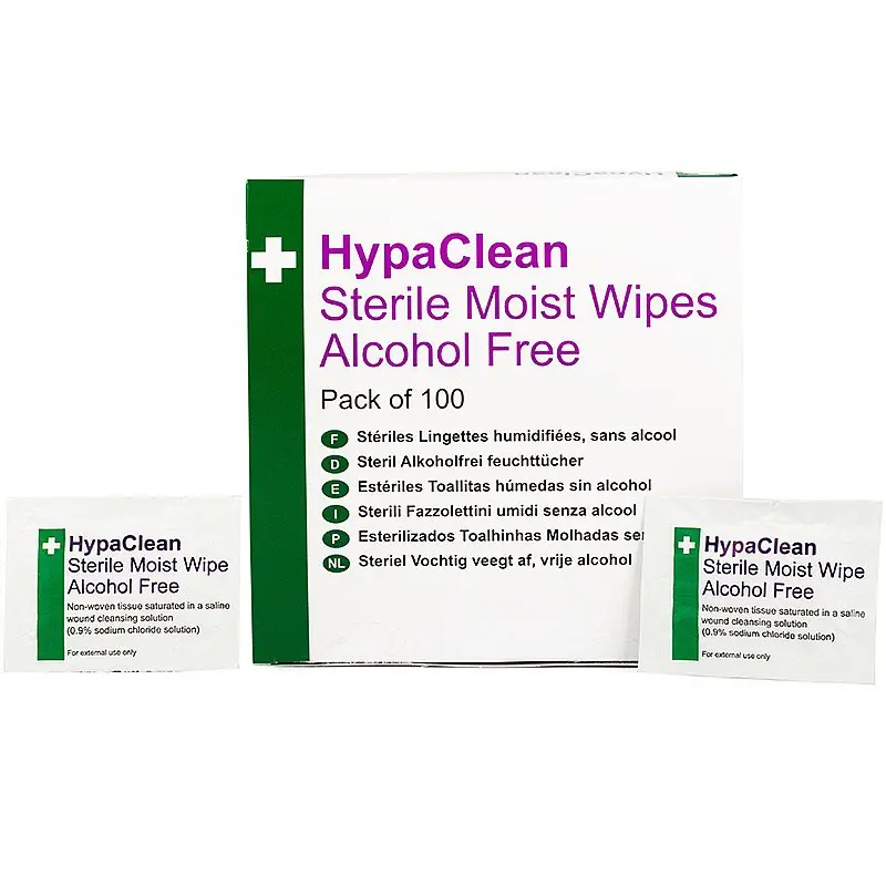 HypaClean Sterile Moist Wipes Alcohol-Free (Pack 100) - D5201