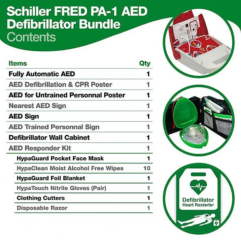 Schiller FRED PA-1 AED Automatic Bundle with Wall Cabinet - K3047