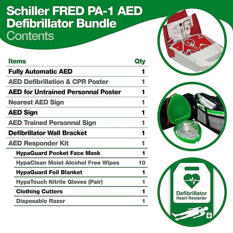 Schiller FRED PA-1 AED Defibrillator Bundle with Bracket - K3046