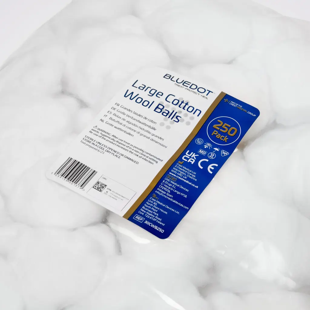 Blue Dot Absorbent Cotton Wool Balls Large (Pack 250) - 30CWB250