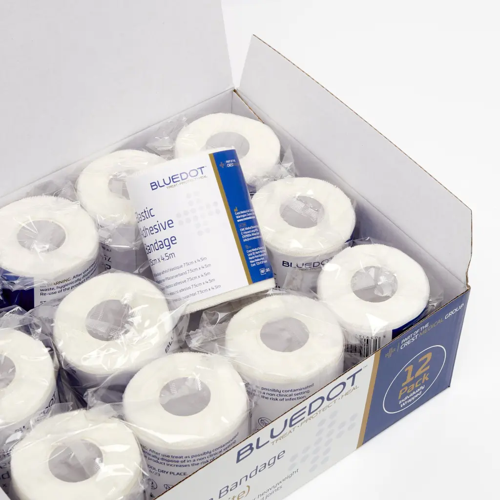 Blue Dot Wrapped White EAB 7.5cm x 4.5m (Pack  12) - 1147