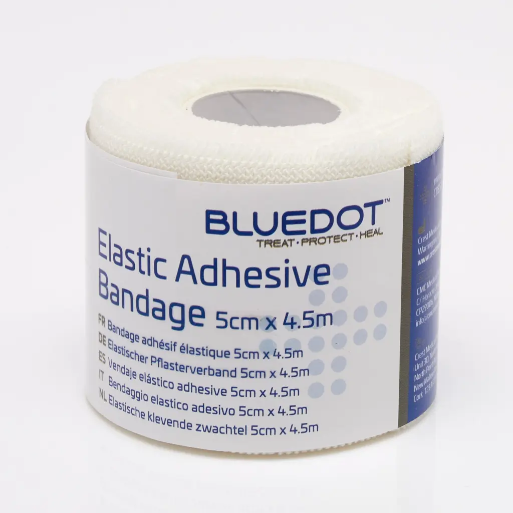 Blue Dot Wrapped White EAB 5cm x 4.5m (Pack 12) - 1146