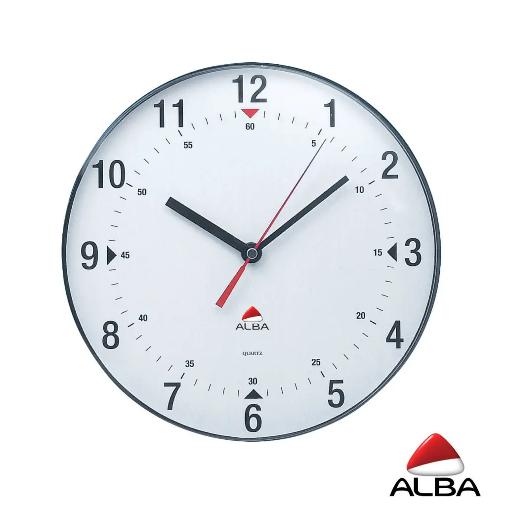 Alba Wall Clock 250mm Diameter Black - HORCLAS