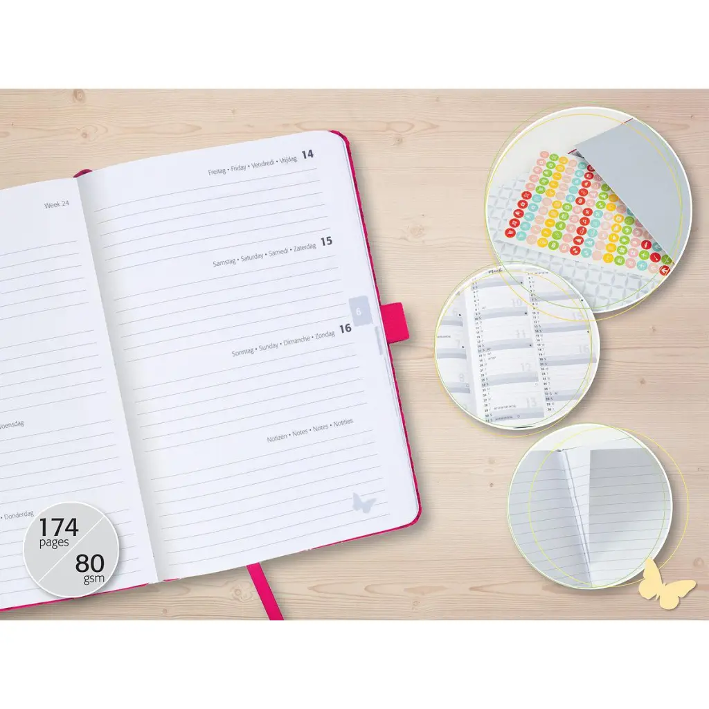 Sigel Jolie Diary 2026 A5 Week To View Bloom Pink - J6307