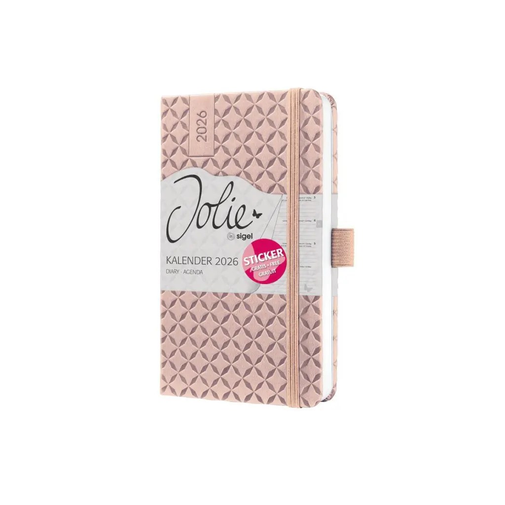 Sigel Jolie Diary 2026 A6 Hardcover Pearl Rose - J6130