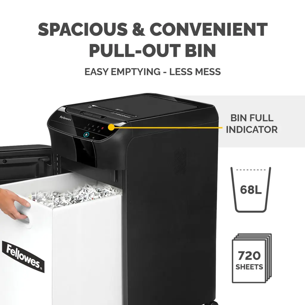Fellowes AutoMax 450C Cross Cut P-4 Shredder 68 Litre - 100135793