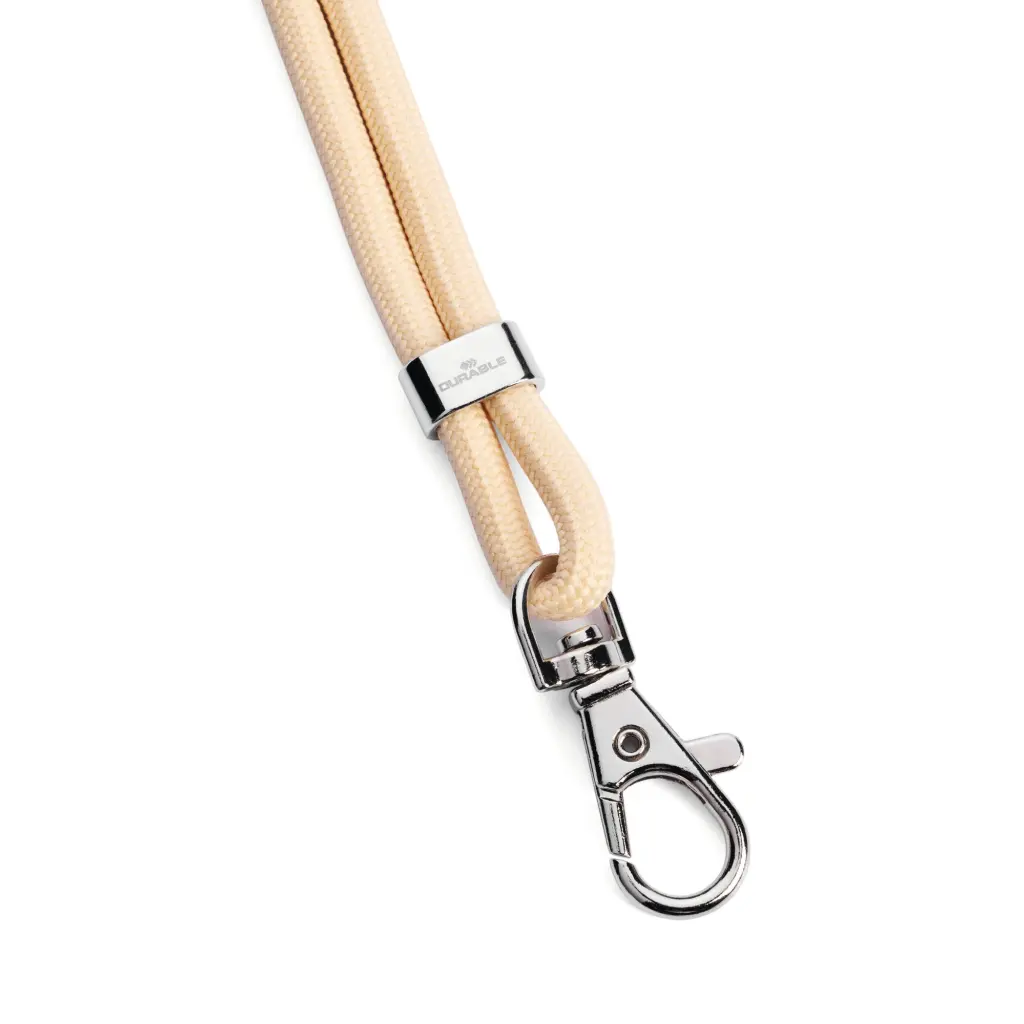 Durable Soft Recycled PET Plastic Fabric Lanyards with Safety Release Beige (Pack 10) - 824116