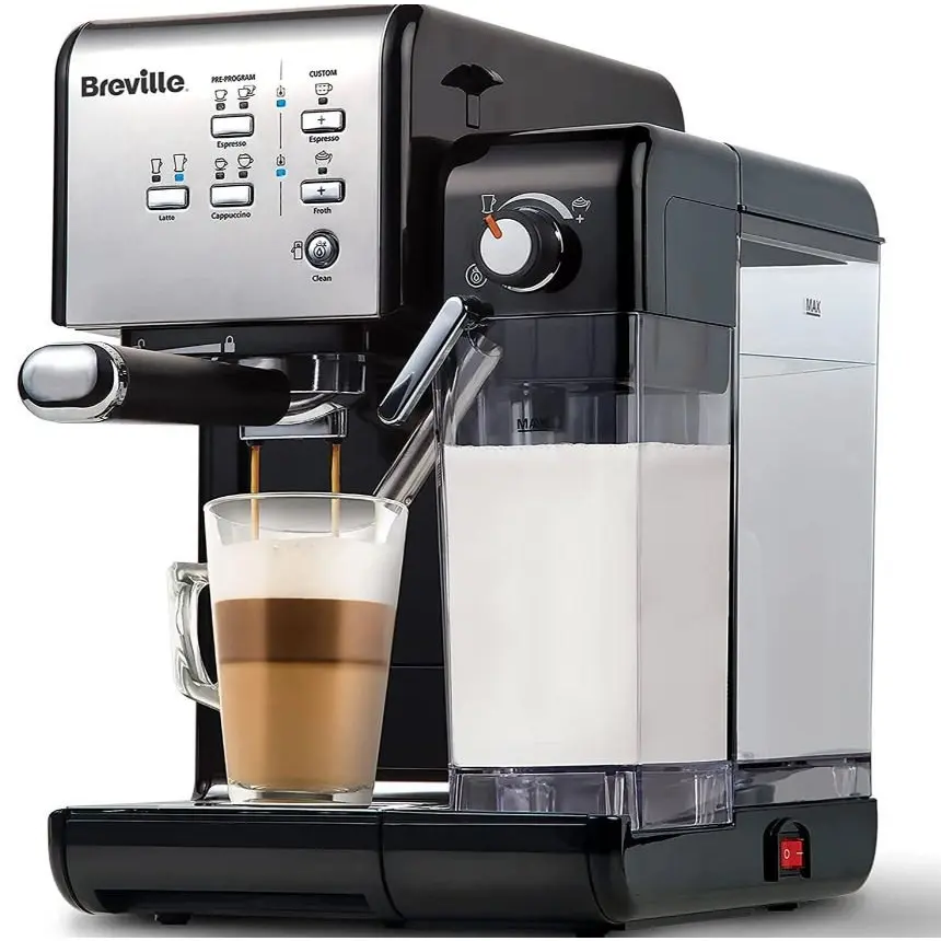 Breville One-Touch CoffeeHouse Coffee Machine Makes Espresso Cappuccino & Latte 19 Bar Italian Pump Automatic Milk Frother ESE Pod Compatible Black (P