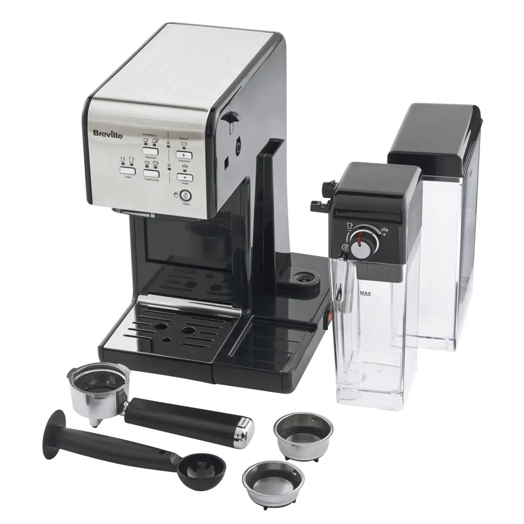 Breville One-Touch CoffeeHouse Coffee Machine Makes Espresso Cappuccino & Latte 19 Bar Italian Pump Automatic Milk Frother ESE Pod Compatible Black (P