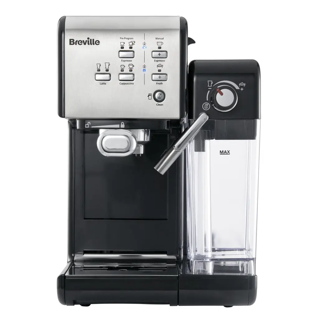 Breville One-Touch CoffeeHouse Coffee Machine Makes Espresso Cappuccino & Latte 19 Bar Italian Pump Automatic Milk Frother ESE Pod Compatible Black (P
