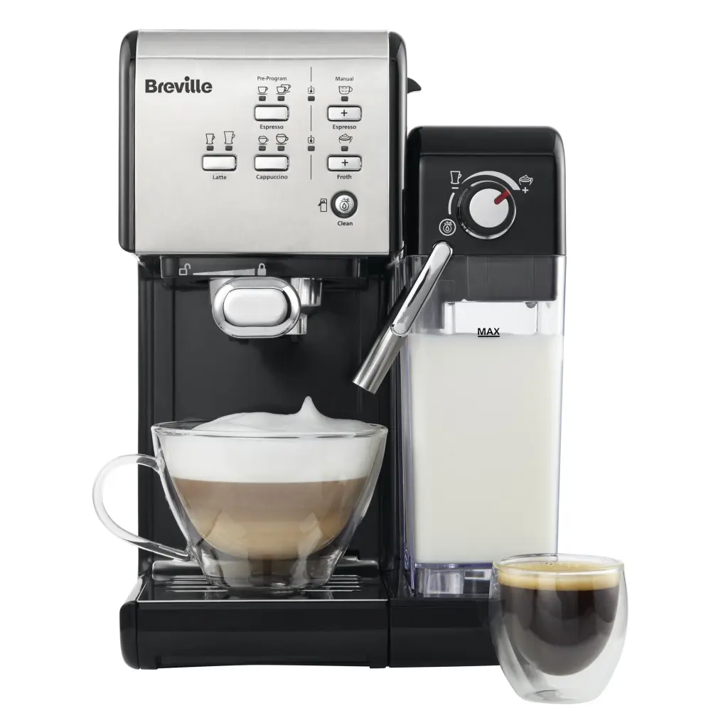 Breville One-Touch CoffeeHouse Coffee Machine Makes Espresso Cappuccino & Latte 19 Bar Italian Pump Automatic Milk Frother ESE Pod Compatible Black (P