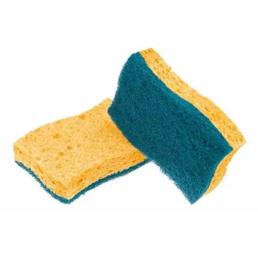 Scotch-Brite Delicate Non-Scratch Cellulose Scrub Sponge Yellow And Green (Pack 2) - 7100241651