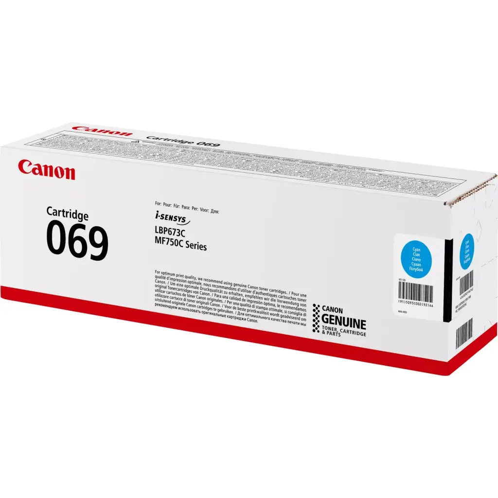 Canon 069C Cyan Standard Capacity Toner Cartridge 1.9k pages - 5093C002