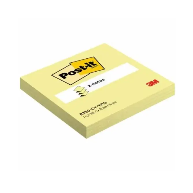 Post-It Z Notes Retail Display 76x76mm 100 Sheets Canary Yellow (Pack 10) - 7100317838