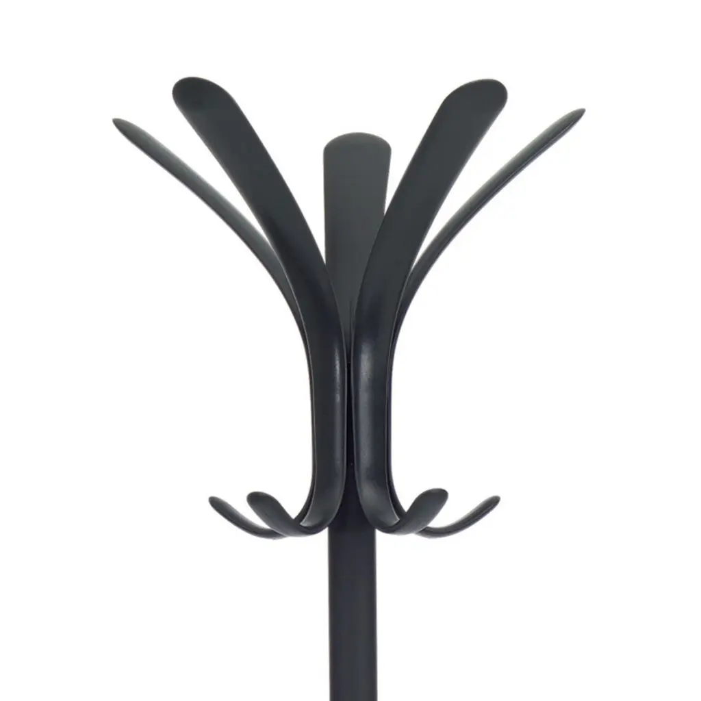 Alba Coat Stand 5 Pegs Plus 5 Mini Pegs Steel H175cm Black - PMCLEO N