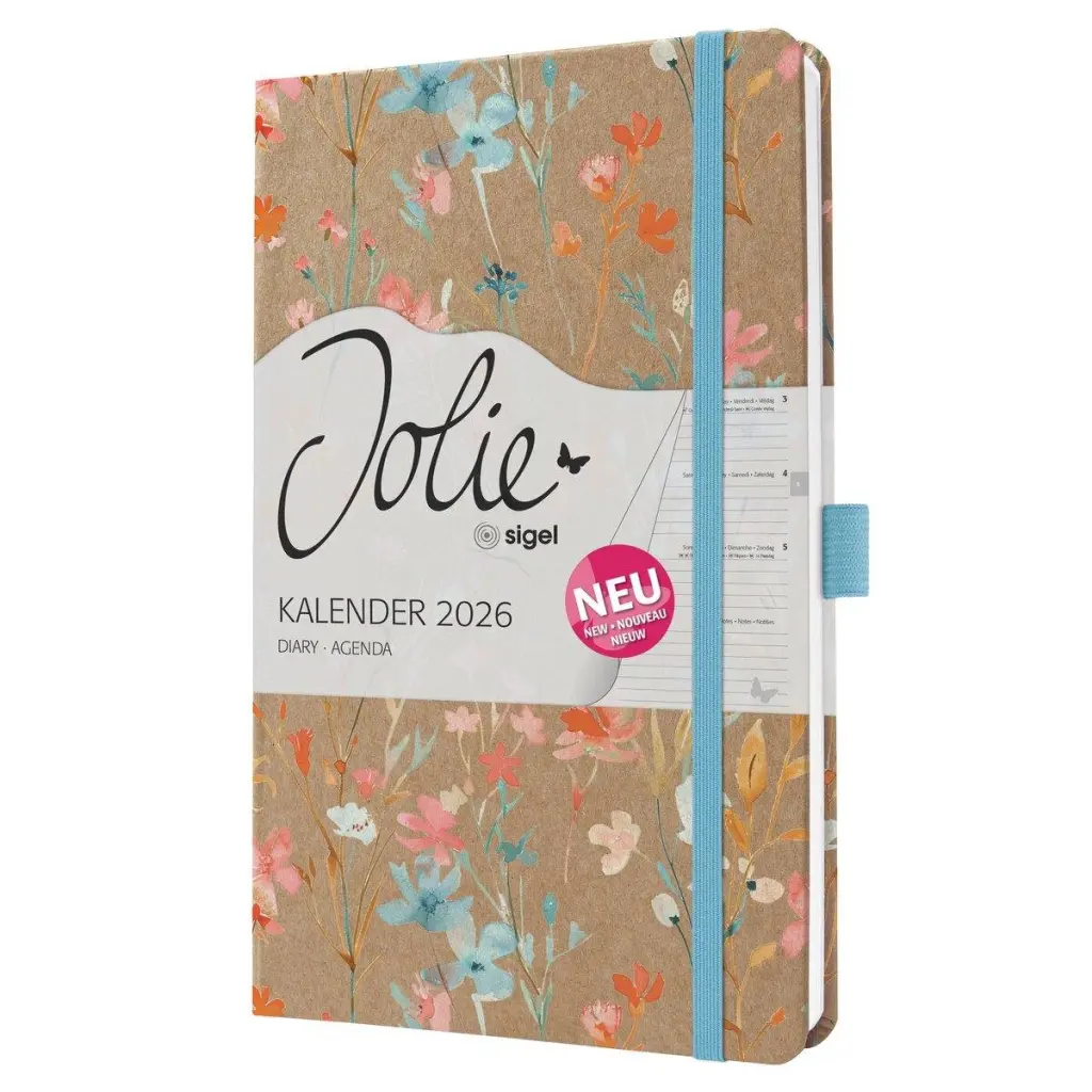 Jolie Diary 2026 A5 Week To View Hardcover Blue Floral - J6807
