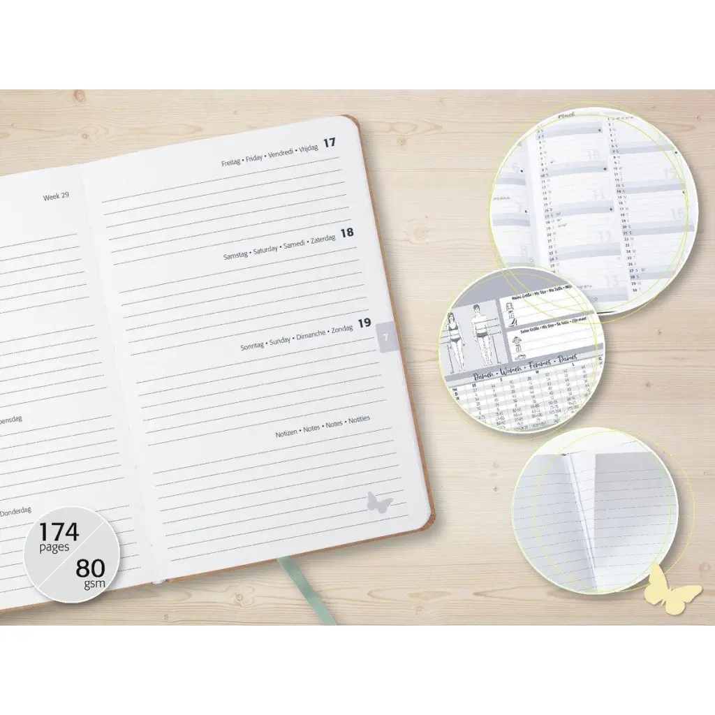 Jolie Diary 2026 A5 Week To View Hardcover Cotton Fields - J6805