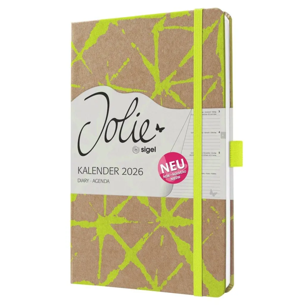 Jolie Diary 2026 A5 Week To View Hardcover Lemon Batik - J6801