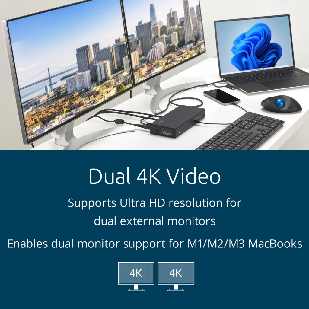 Kensington SD4781P USB-C and USB-A Dual 4K Docking Station - K33603EU