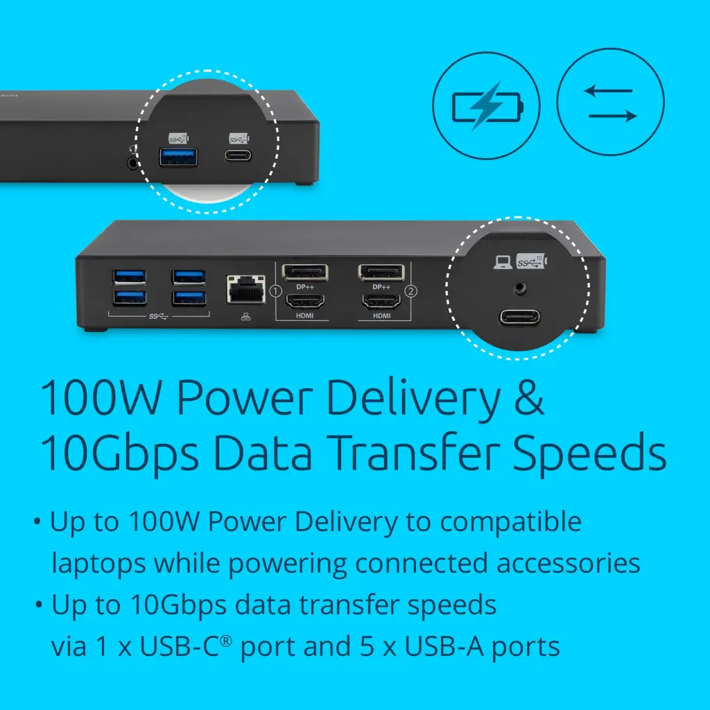 Kensington SD4781P USB-C and USB-A Dual 4K Docking Station - K33603EU