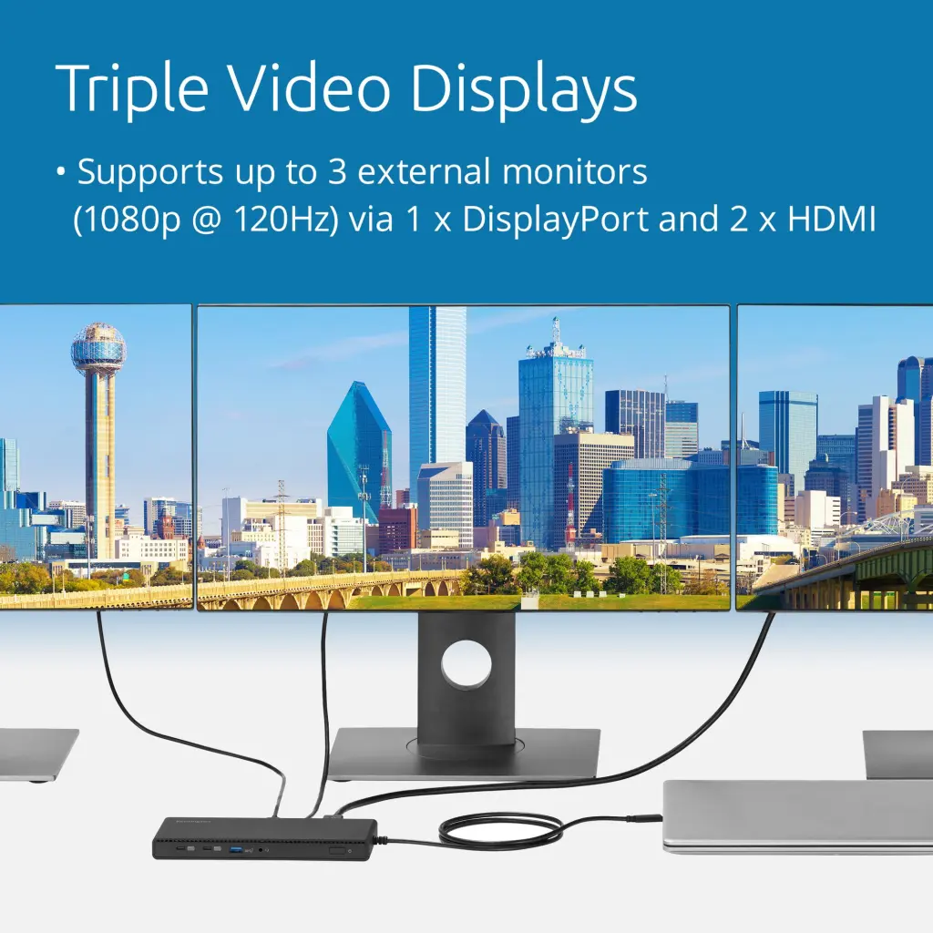 Kensington SD4842P EQ USB-C 10Gbps Triple Video Driverless Docking Station 100W  - K32810EU