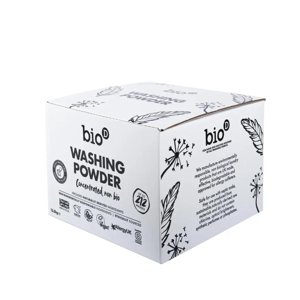 Bio D Unscented Laundry Powder Non Bio 12.5kg Pack- BWP12A