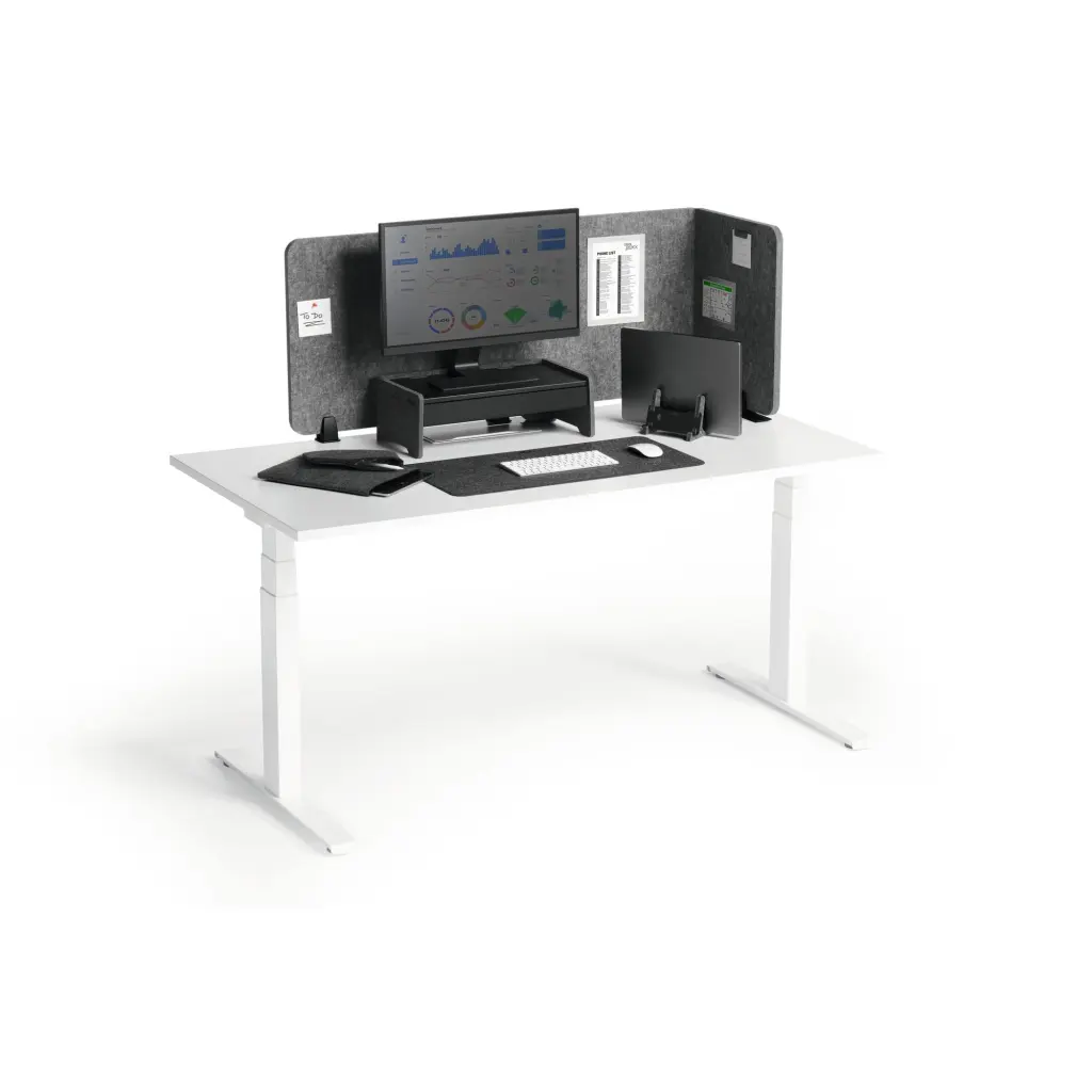 Durable EFFECT Foldable Felt Desk Divider 60% Recycled W1600 x H500mm Charcoal Grey - 313558