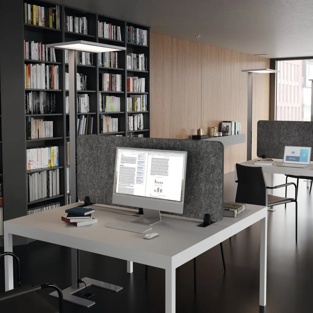 Durable EFFECT Foldable Felt Desk Divider 60% Recycled W1200 x H500mm Charcoal Grey - 313458