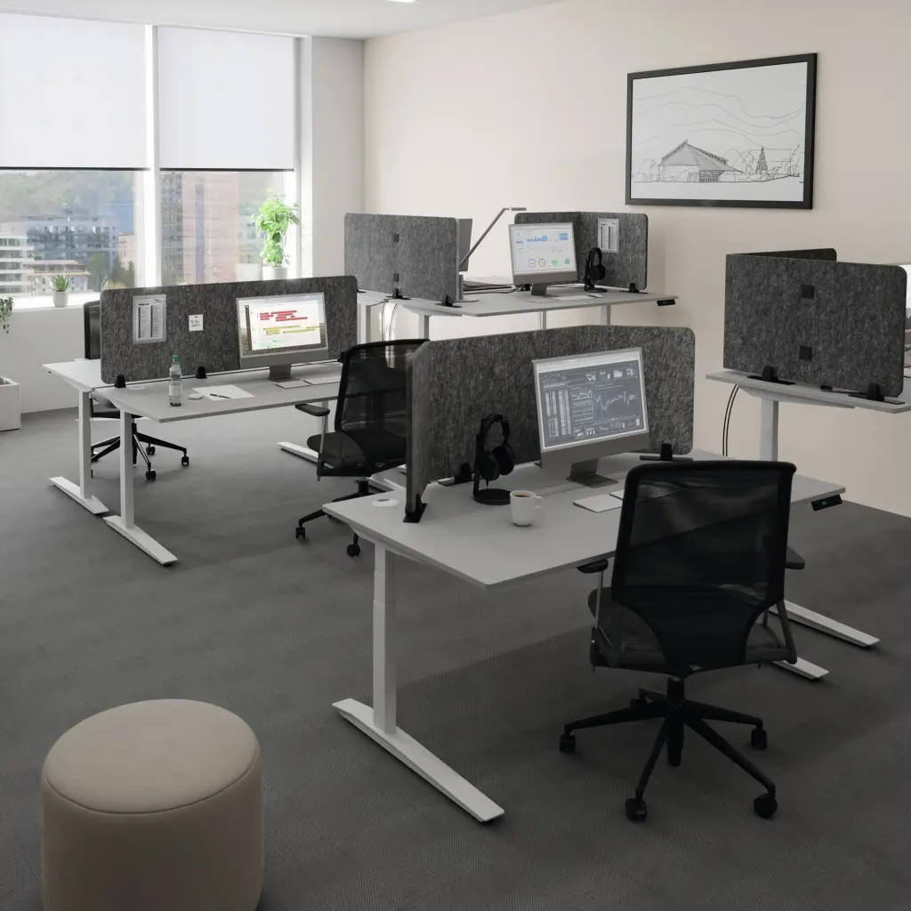 Durable EFFECT Foldable Felt Desk Divider 60% Recycled W1200 x H500mm Charcoal Grey - 313458