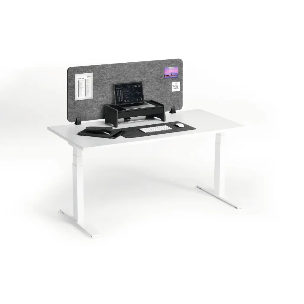 Durable EFFECT Foldable Felt Desk Divider 60% Recycled W1200 x H500mm Charcoal Grey - 313458