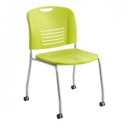 Safco Stack Chair Straight Leg with Casters Grass 4291GS Pack of 2