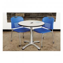 Safco Stack Chair Straight Leg with Casters Lapis 4291LA Pack of 2