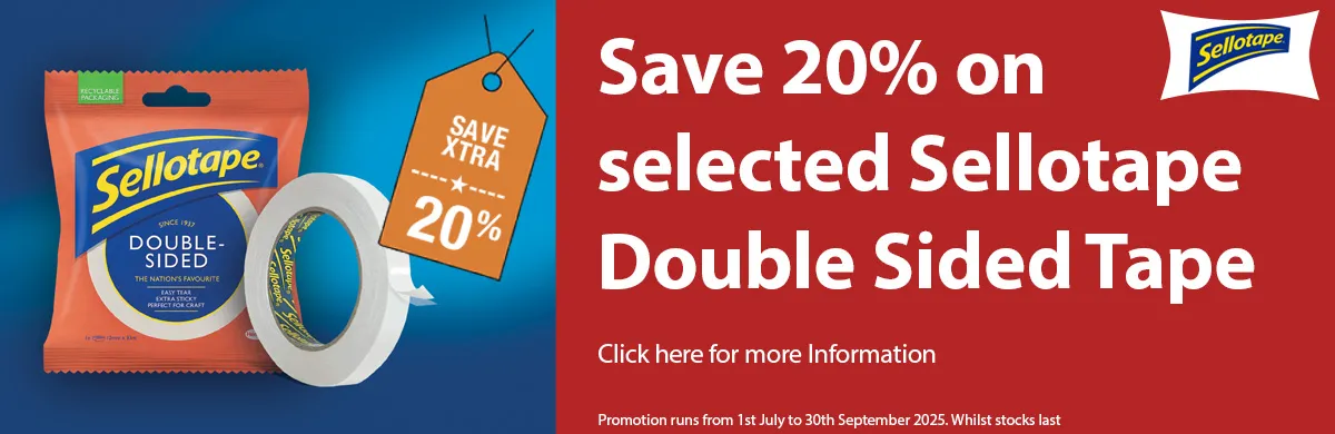 Save 20% on selected Sellotape Double Sided Tape