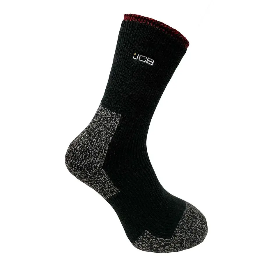 1 Pack Thermasocks With Extended Achilles Black Grey Red 9-12