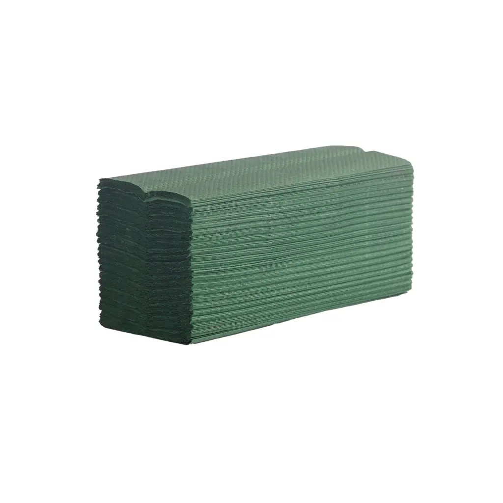 1 ply green C fold hand towels (2520)
