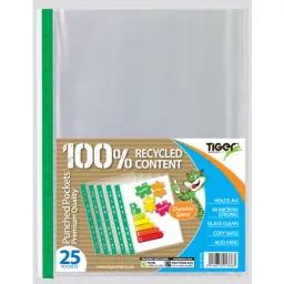 120 Packs Tiger A4 Pack 25 90 Micron Premium Punched Pockets 