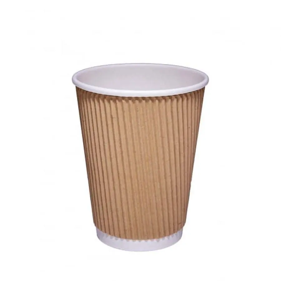 12oz Kraft Ripple Hot Cup PK25