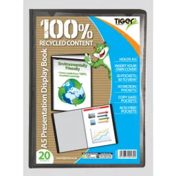 144 Pieces Tiger A5 20 Pocket Presentation Display Book Black