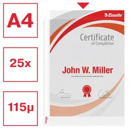 Esselte Premium Heavy Duty Punched Pockets Pocket A4 Pack of 25