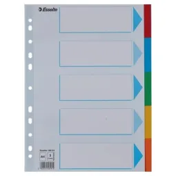 Esselte A4 1-5 Dividers HD recycled Cardboard Blue/Multicolour Pack of 20
